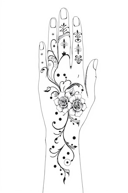 Arabic Back Hand Mehndi Design - Floral