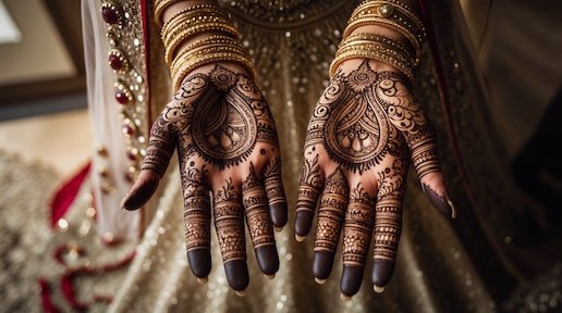 Bridal Mehndi Design on Front of Hands