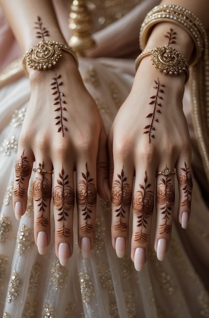 Bridal Mehndi Design on hand.