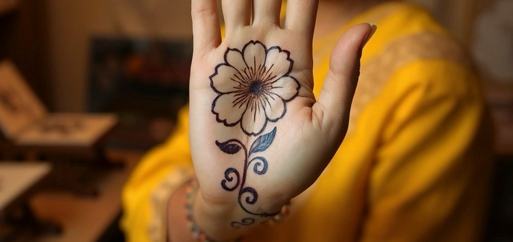 Simple Front Hande Mehndi Design - Right Hand
