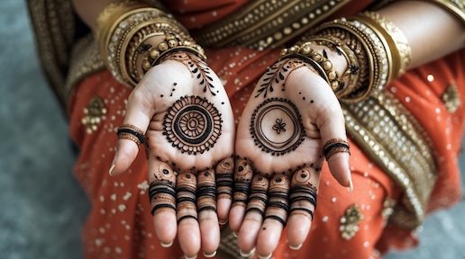Simple Front Hand Mehndi Tikki Design