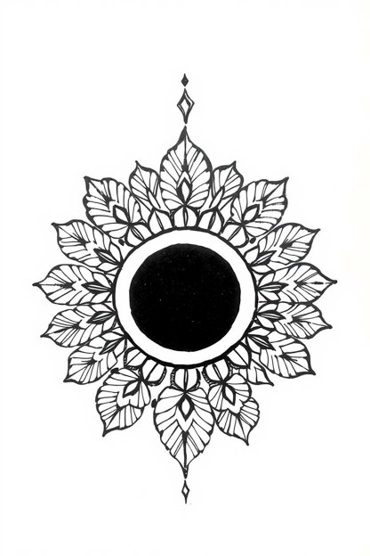 107 Beautiful Simple Mehndi Designs You'll Love 19 Simple Mehndi Design in Black Ink