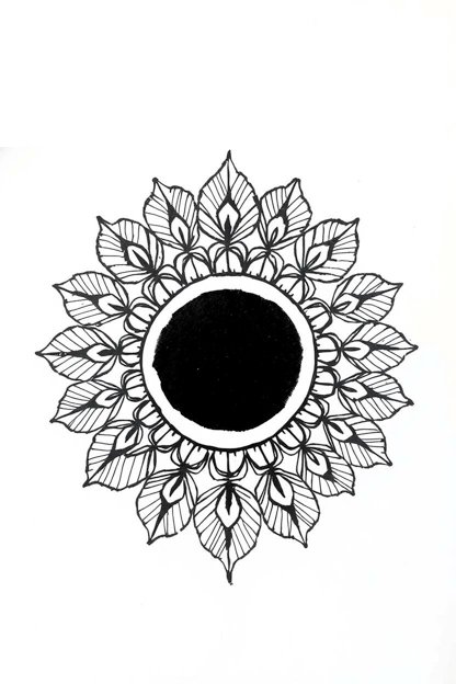 107 Beautiful Simple Mehndi Designs You'll Love 14 Simple Mehndi Design in Black Ink