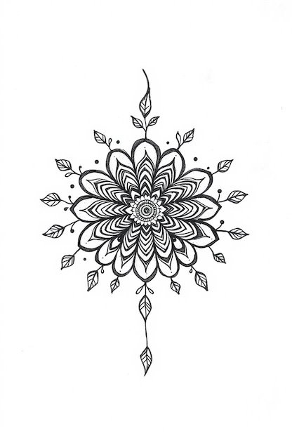 107 Beautiful Simple Mehndi Designs You'll Love 22 Simple Mehndi Design in Black Ink