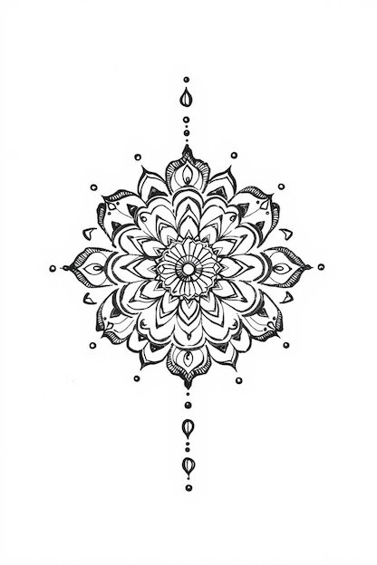 107 Beautiful Simple Mehndi Designs You'll Love 15 Simple Mehndi Design in Black Ink